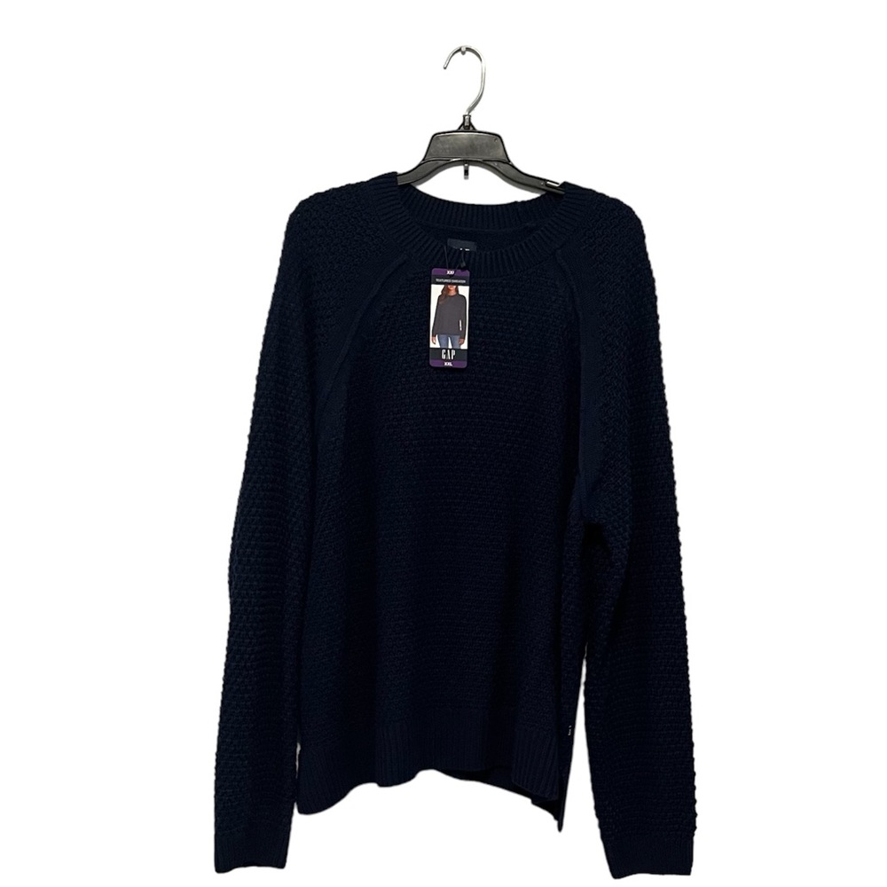 Gap Womne Textured Pullover Knit Style Sweater Midnight Blue Small